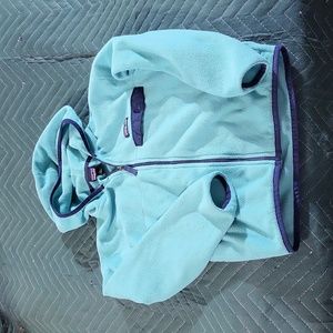 Patagonia teal dark blue zip down sweater Kids small 7 - 8